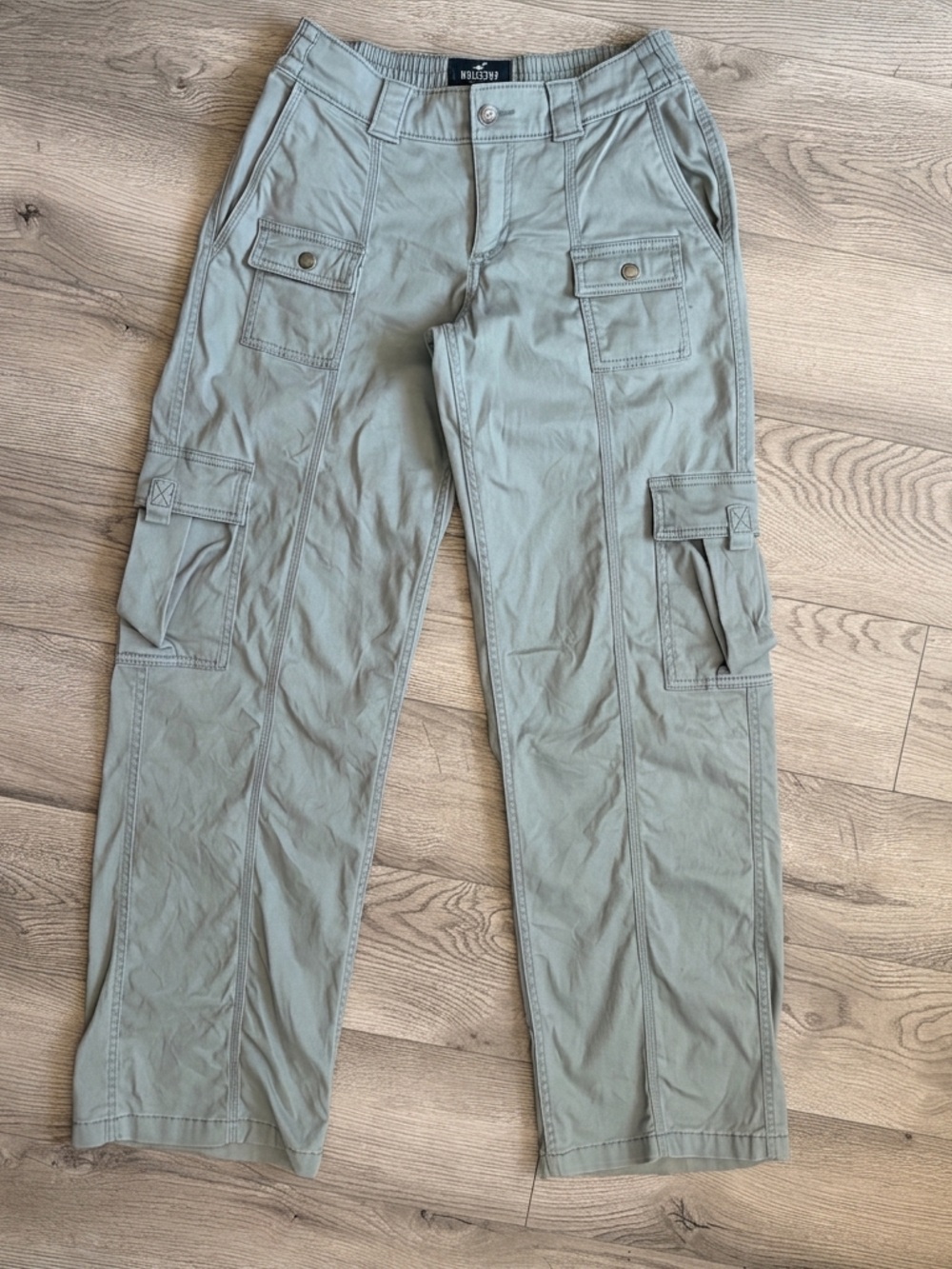 TALL Hollister Teal Straight-Leg Cargo Pants